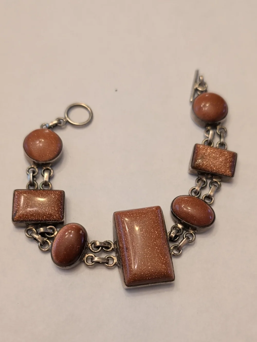 Goldstone Brown Link Bracelet - Women's Jewelry